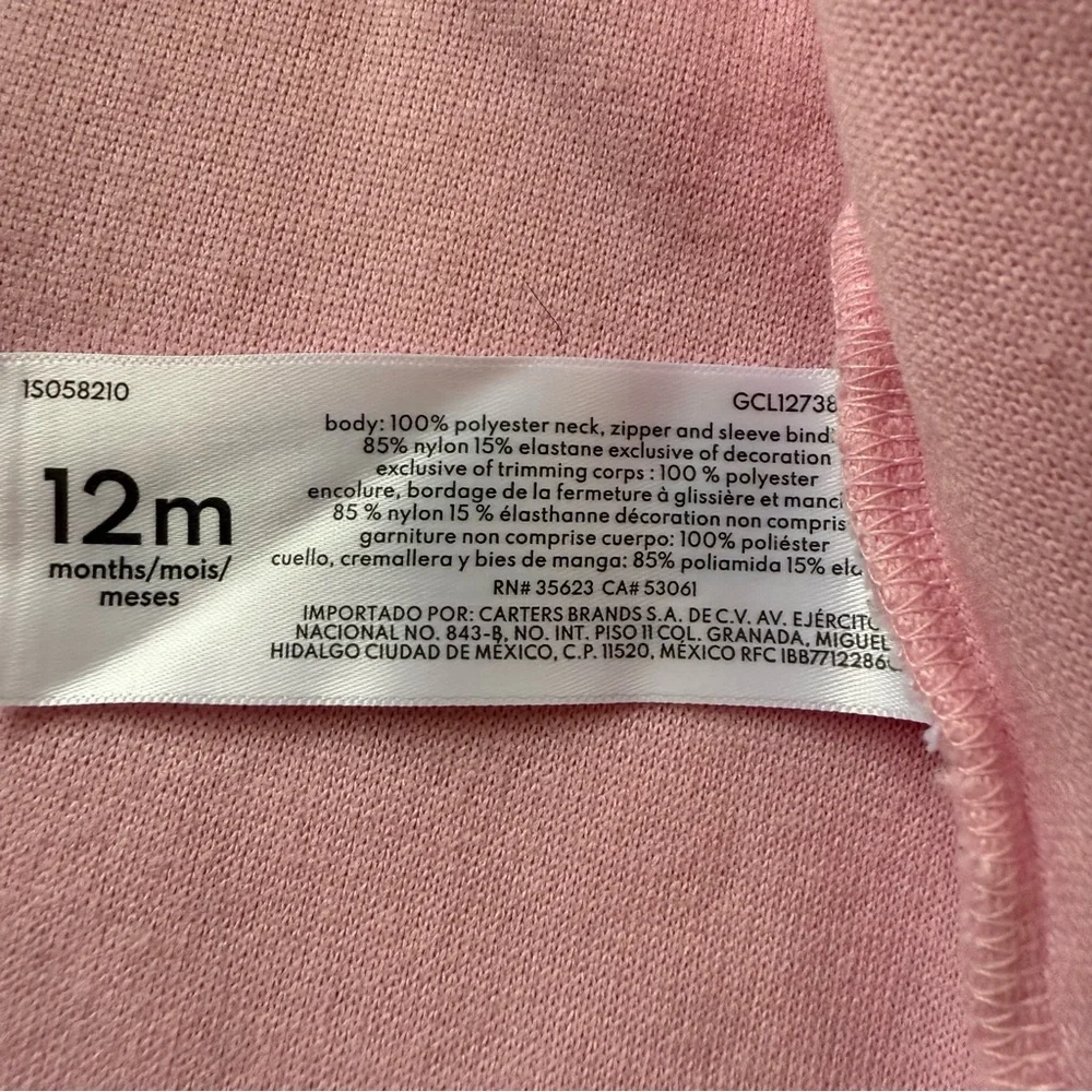 OshKosh B’gosh Pink Sherpa Fleece Jacket 12M Baby Girl Fall Classic Comfy Casual
